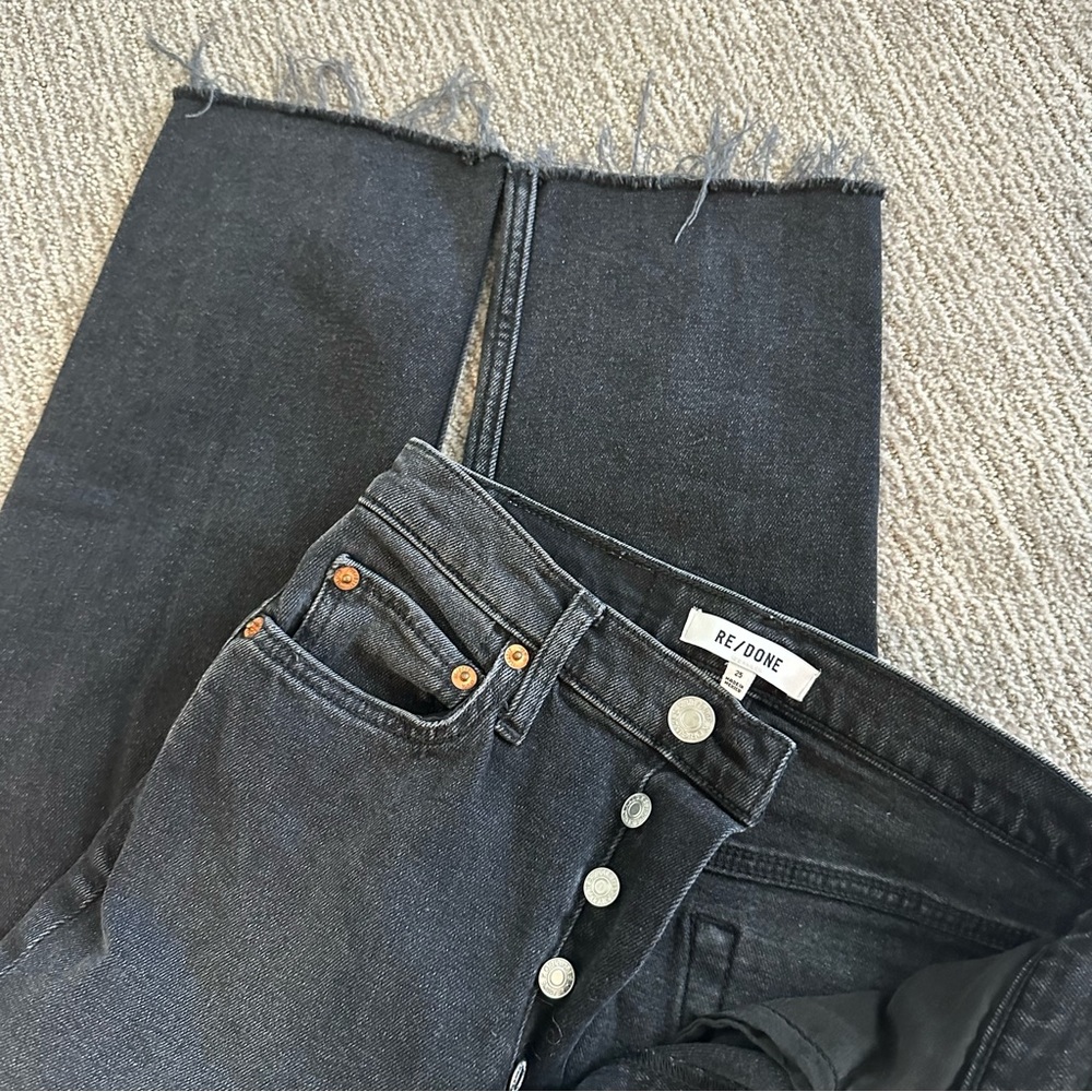ReDone straight leg raw hem jeans